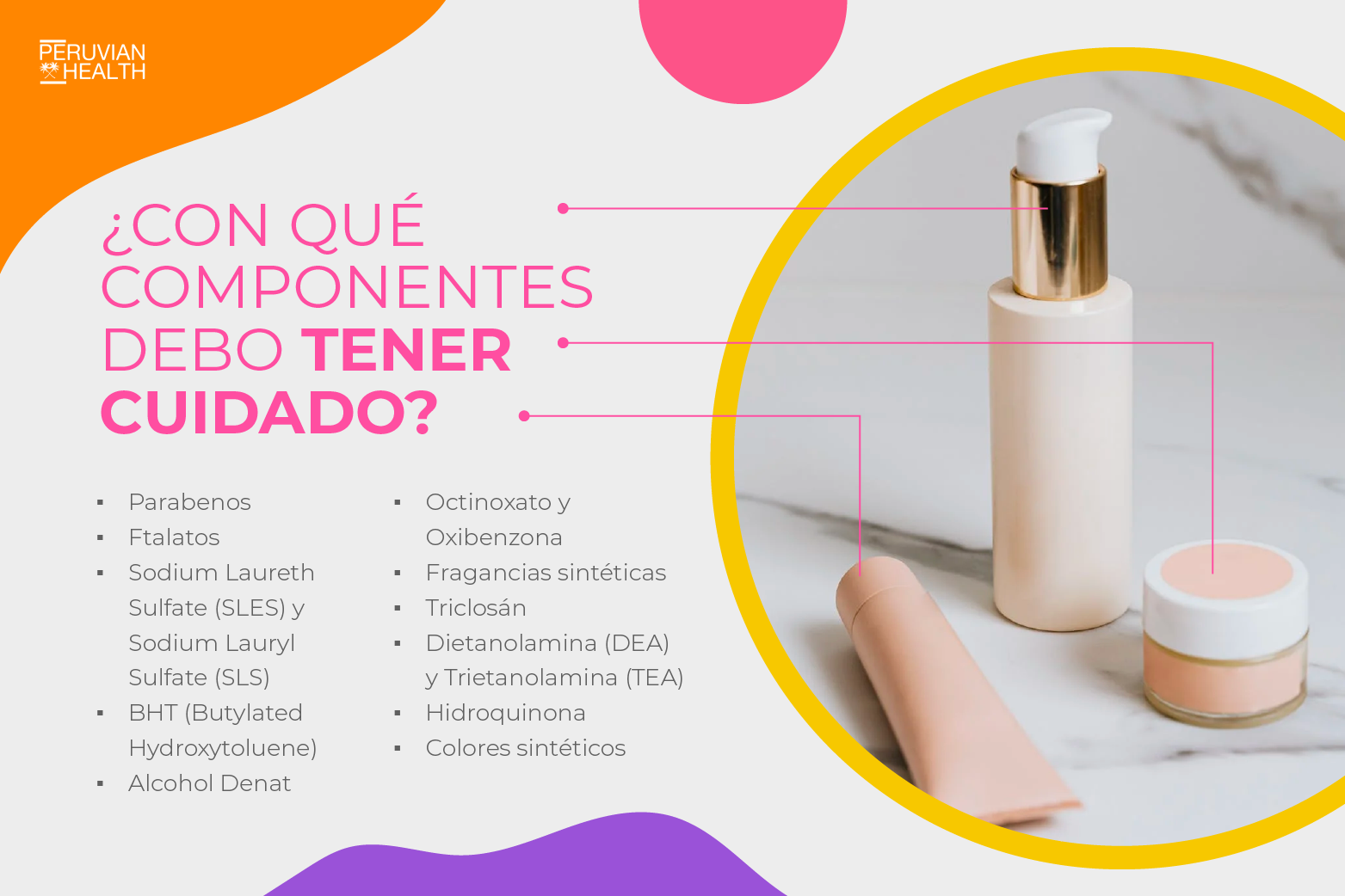 Lista de componentes cosméticos sospechosos para la salud